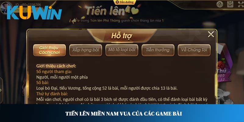 Tiến Lên Miền Nam vua của các game bài